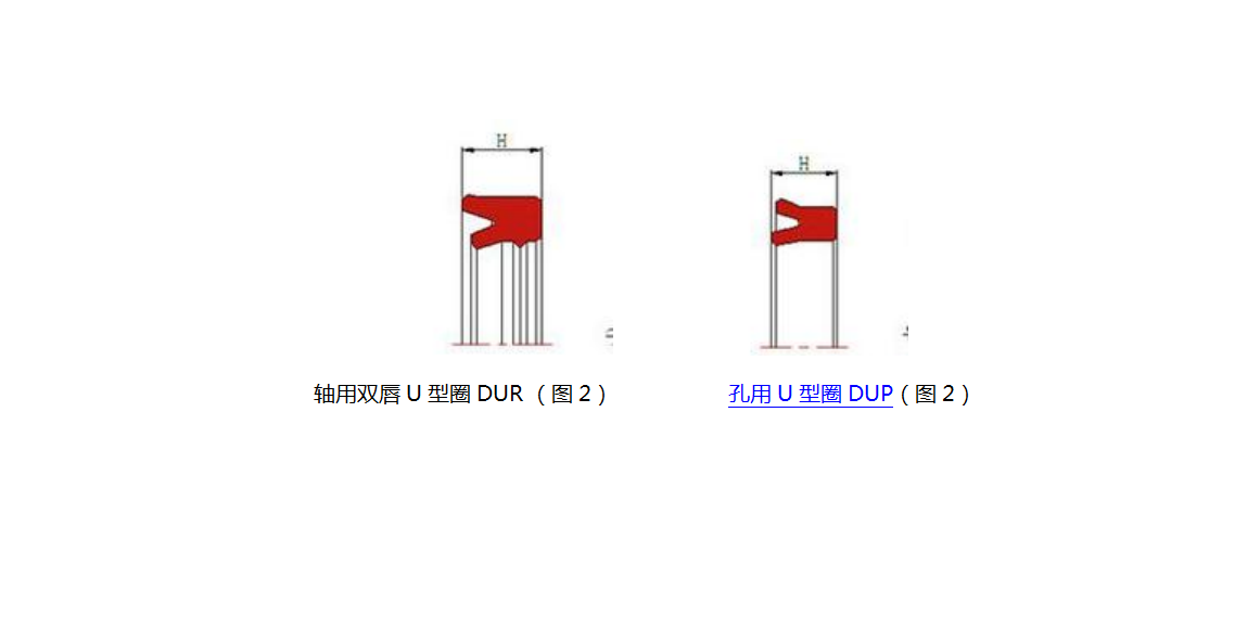 轴孔用U型密封圈截面图